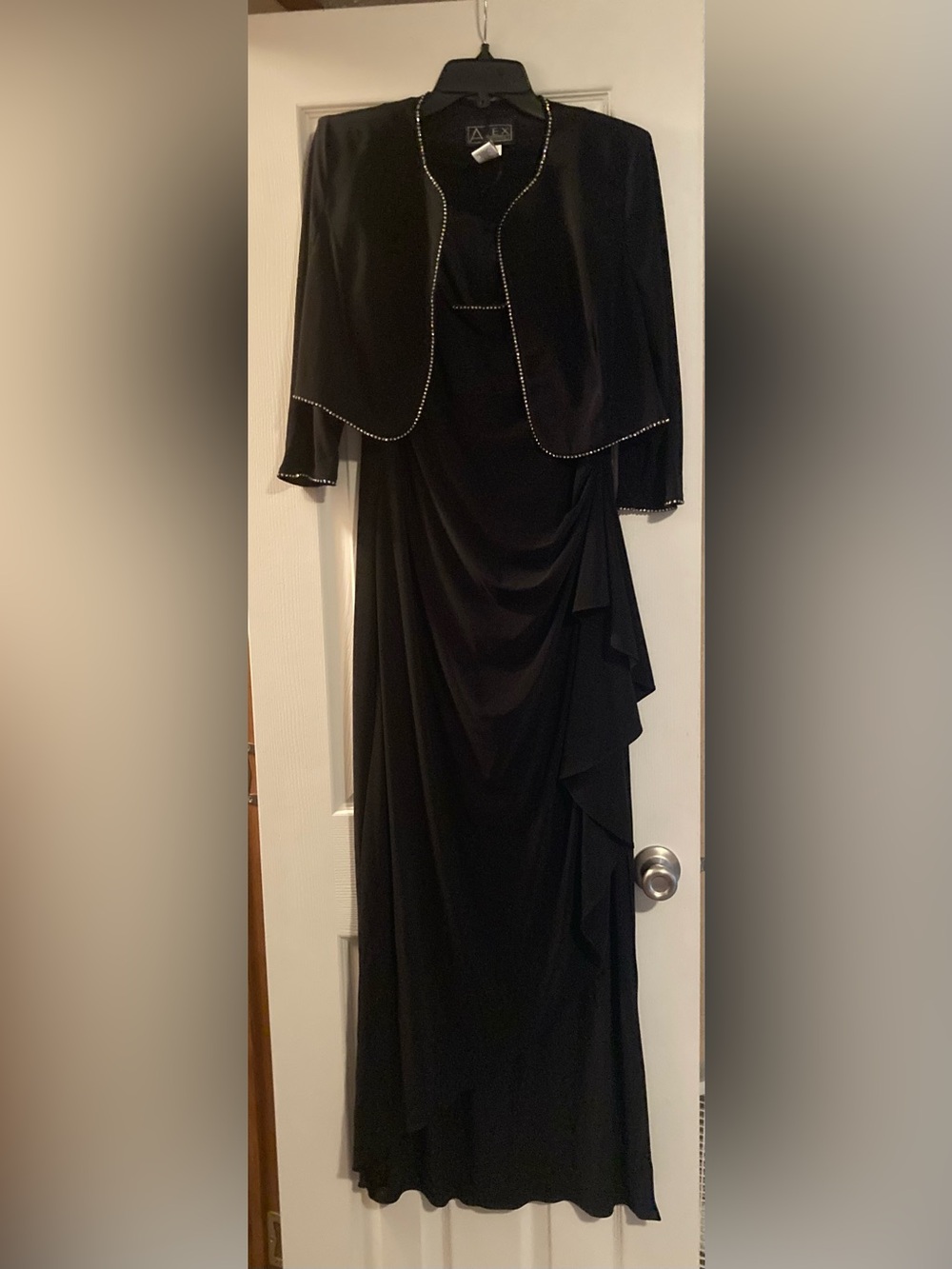 Alex Evenings Black Evening Gown with Beaded Jacket